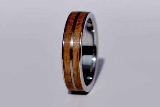 Double Barrel - Penderyn Whisky Barrel & Titanium Ring
