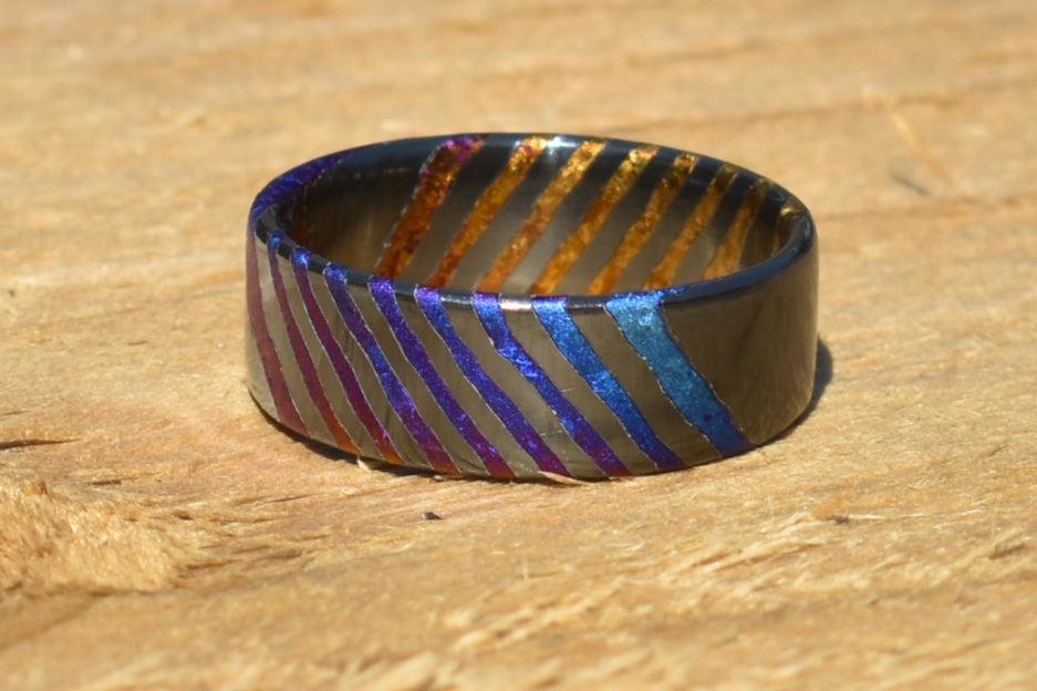 Crystallized ZrTi Damascus